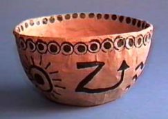 bowl with pictographs