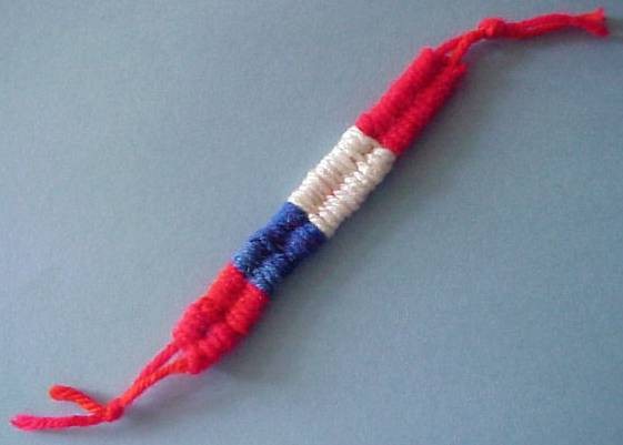 Combination red, white, and blue bracelet